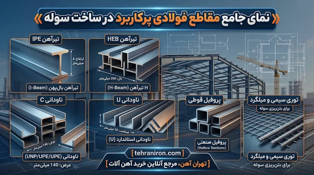 راهنمای خرید آهن برای سوله؛ چه مقاطعی بیشتر مورد استفاده قرار میگیرند؟