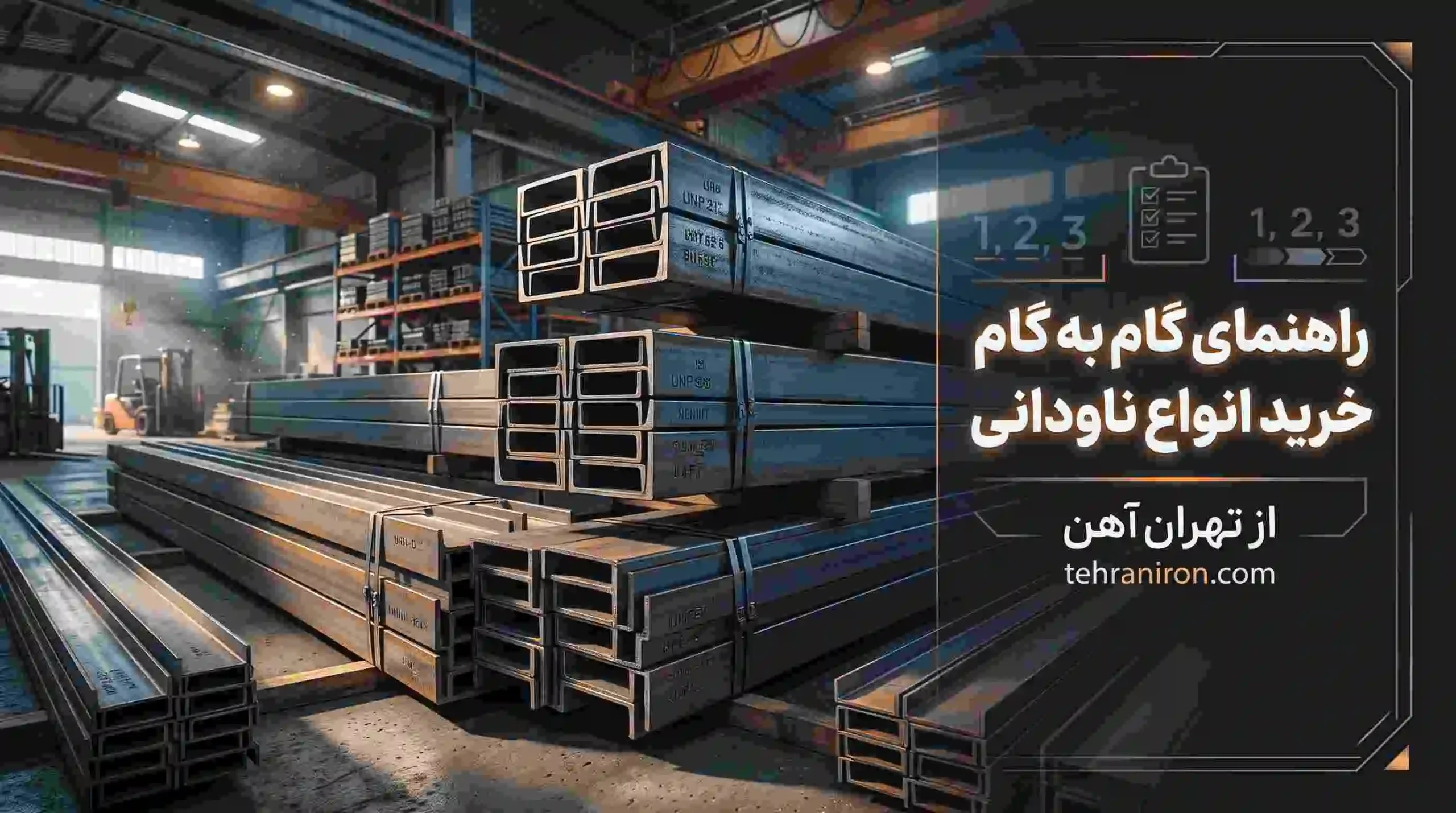 راهنمای گام به گام خرید انواع ناودانی از تهران آهن